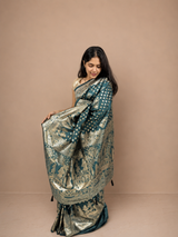 Blue Zari Banarasi Silk Saree with Traditional Design | Elegant Wedding, Festive, Reception & Party Wear Ethnic Saree for Women