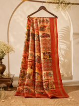 Lovers Court — Maharani Collection | Pichwai Inspired Ready-to-Wear Skirt Saree with Royal Court Motifs