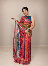 Rashmika Mandanna Inspired Viral Silk Satin Mirror Work Saree for Women | Celebrity-Inspired Party Wear, Wedding & Festive Saree